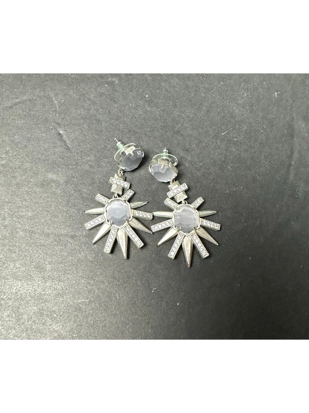 Kendra Scott Allie Starburst Drop Earrings Grey Stones possibly slate?